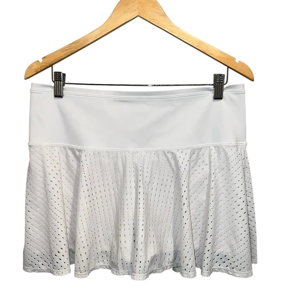 Athleta White Perforated Mini Skirt - Image 2