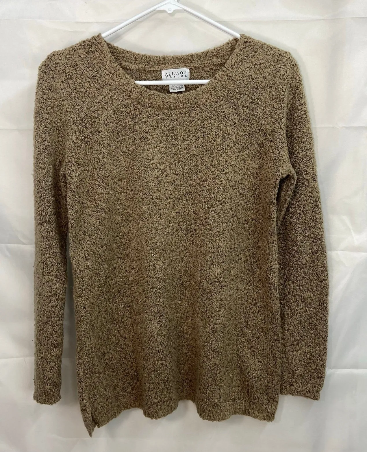 Vintage Allison Taylor women's brown chunky knit Crewcut soft sweater medium - Image 1