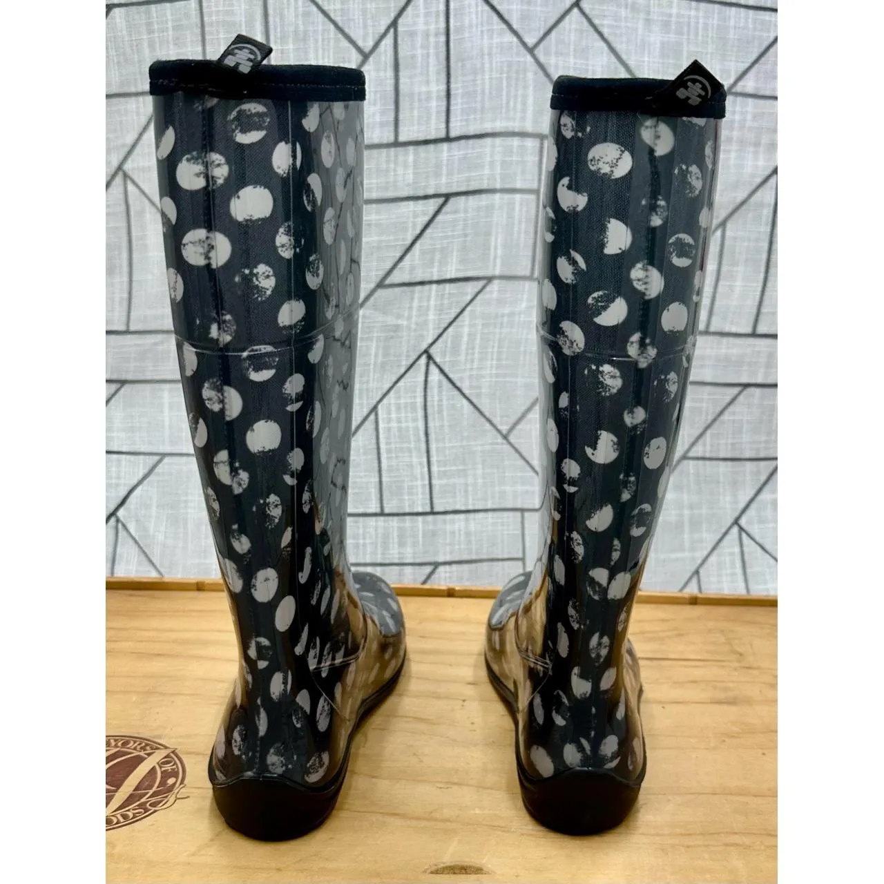 Kamik Womens Knee-High Rain Boots Polka Dot Black Size 7 - Image 4