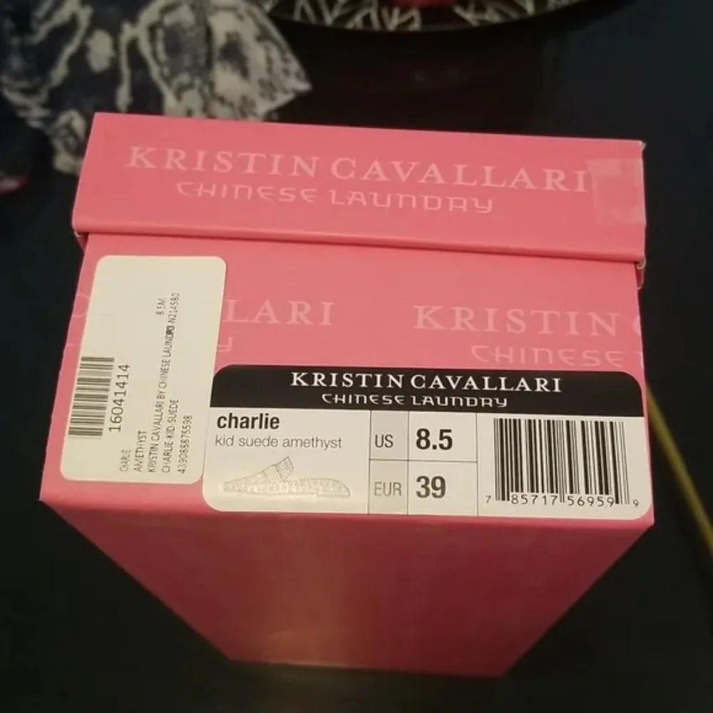 💕KRISTIN CAVALLARI💕 Suede Studded Loafer Mules ~ Amethyst 8.5 New in Box - Image 11