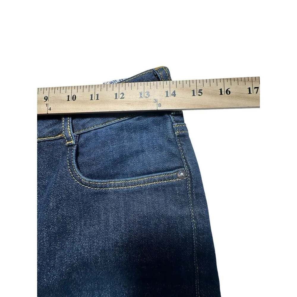 NWT PILCRO Anthropologie 28 Split Hem Straight Leg Jeans Stretch High Rise R11-7 - Image 7