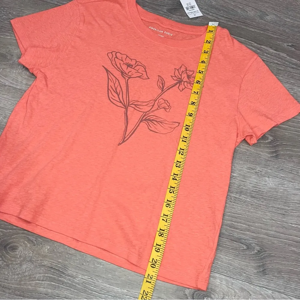 American Eagle Flower Graphic Tee Peach Size XS - Image 6