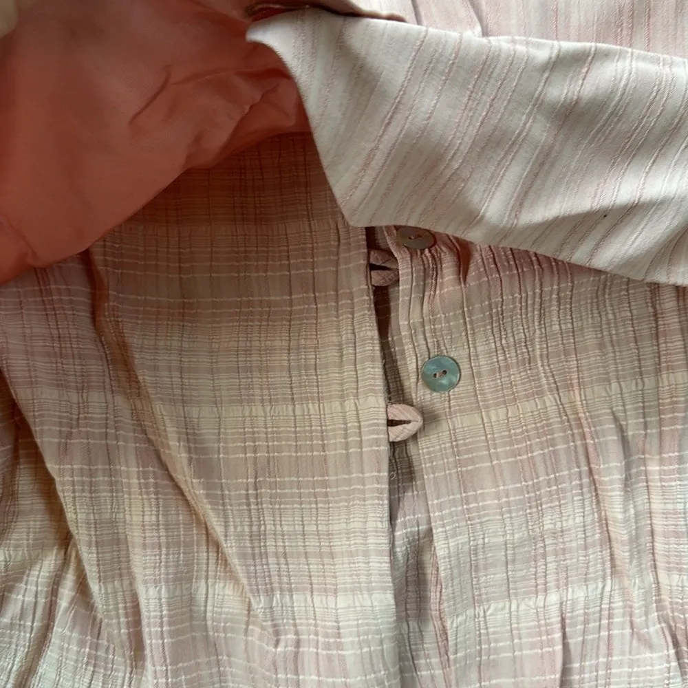 Vintage Casual Corner Button Down Blouse With Built In Vest Pink 16 - Image 2