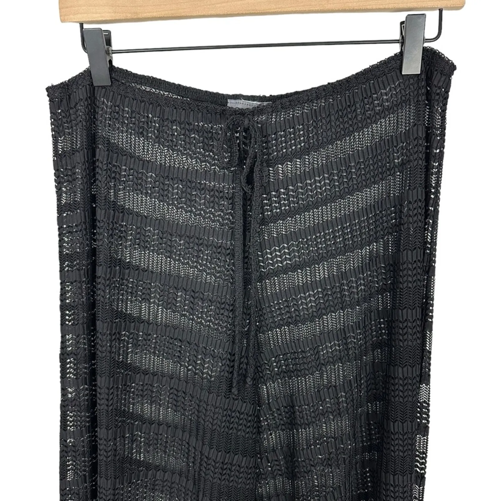 Jordan Taylor Knit Mesh Wide Leg Swimsuit Coverup Black Pants Size XL - Image 4