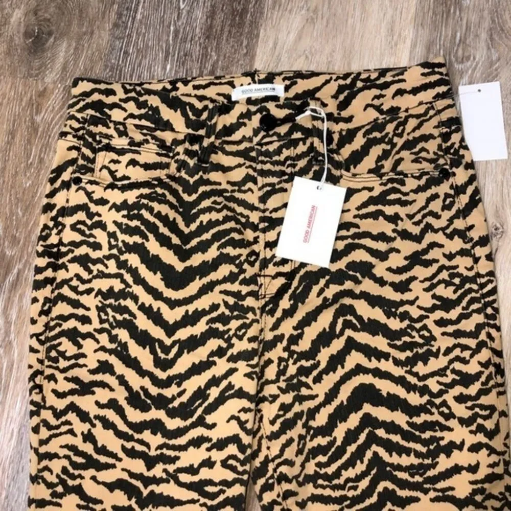 GOOD AMERICAN Jeans Good Waist Crop Zebra Print Jeans Size 8/29 NWT - Image 5