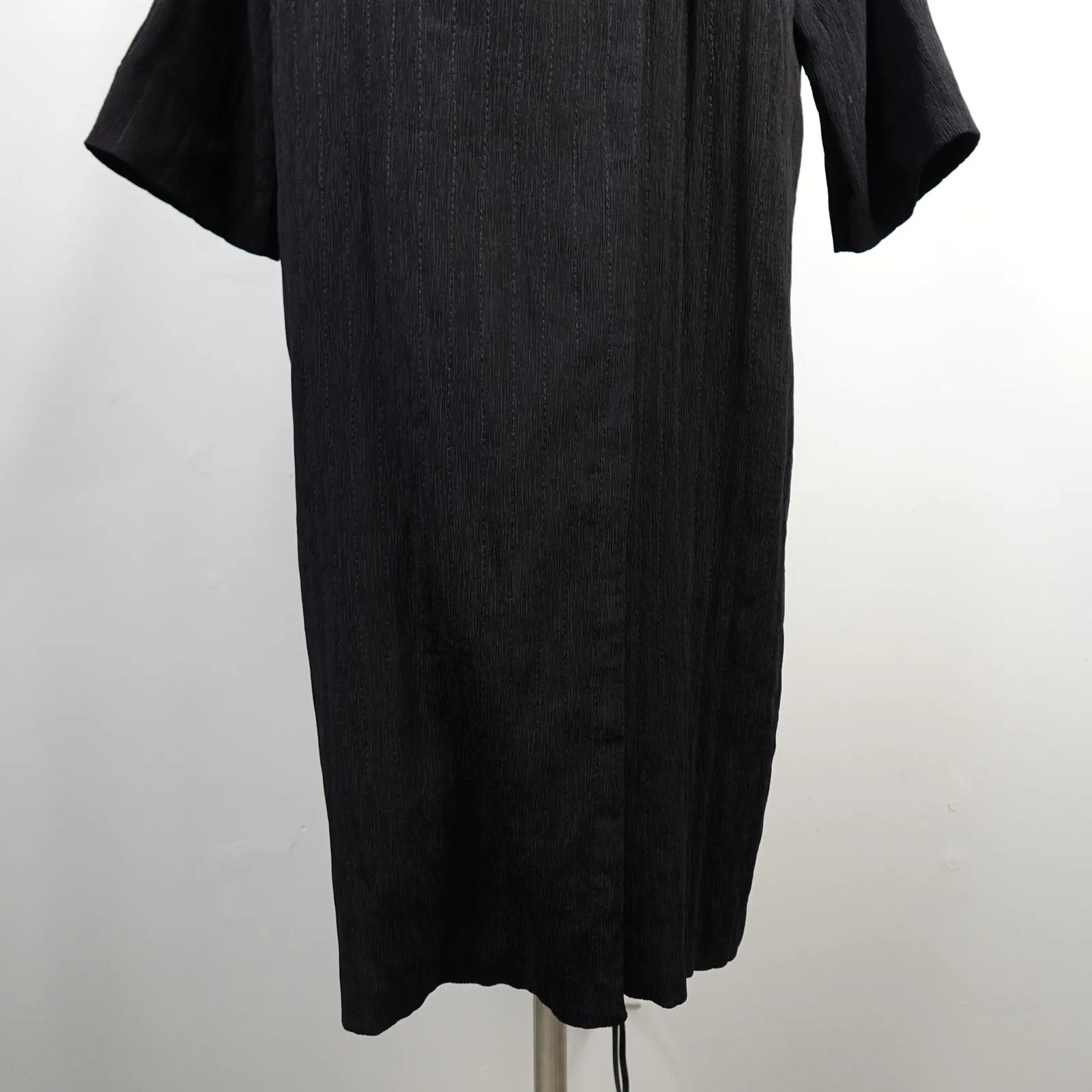 Kiss of the Wolf Black Duster Coat Long Trench Cape Art to Wear Painted Silk XS - Image 5