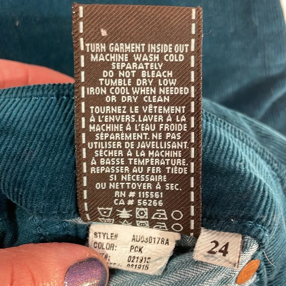 Peacock dark teal green corduroy 5 pocket ankle length the skinny velvet jean - Image 11