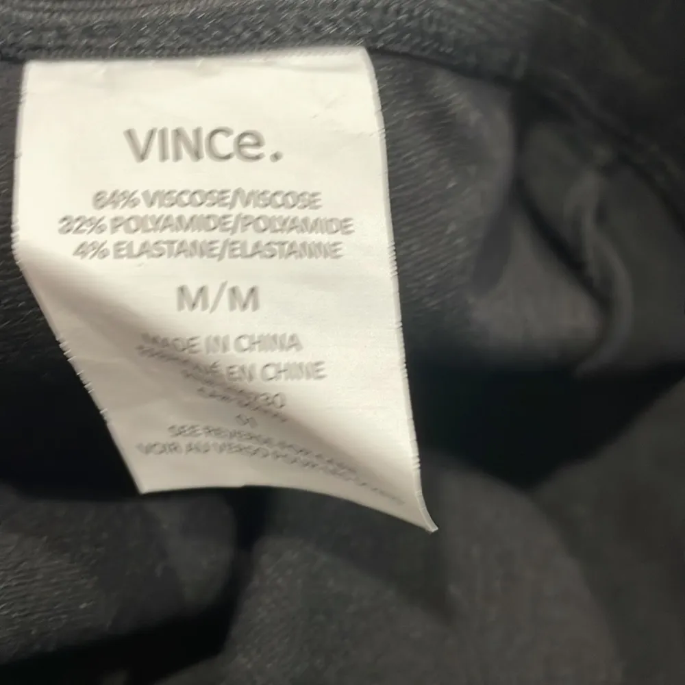 Vince Black Ponte Knit Legging with satin side detail medium - Image 6