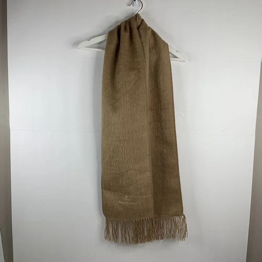Alpaca Camargo Alpaca Blend Scarf Fringed Hem Wrap Soft & Cozy Beige One Size - Image 3