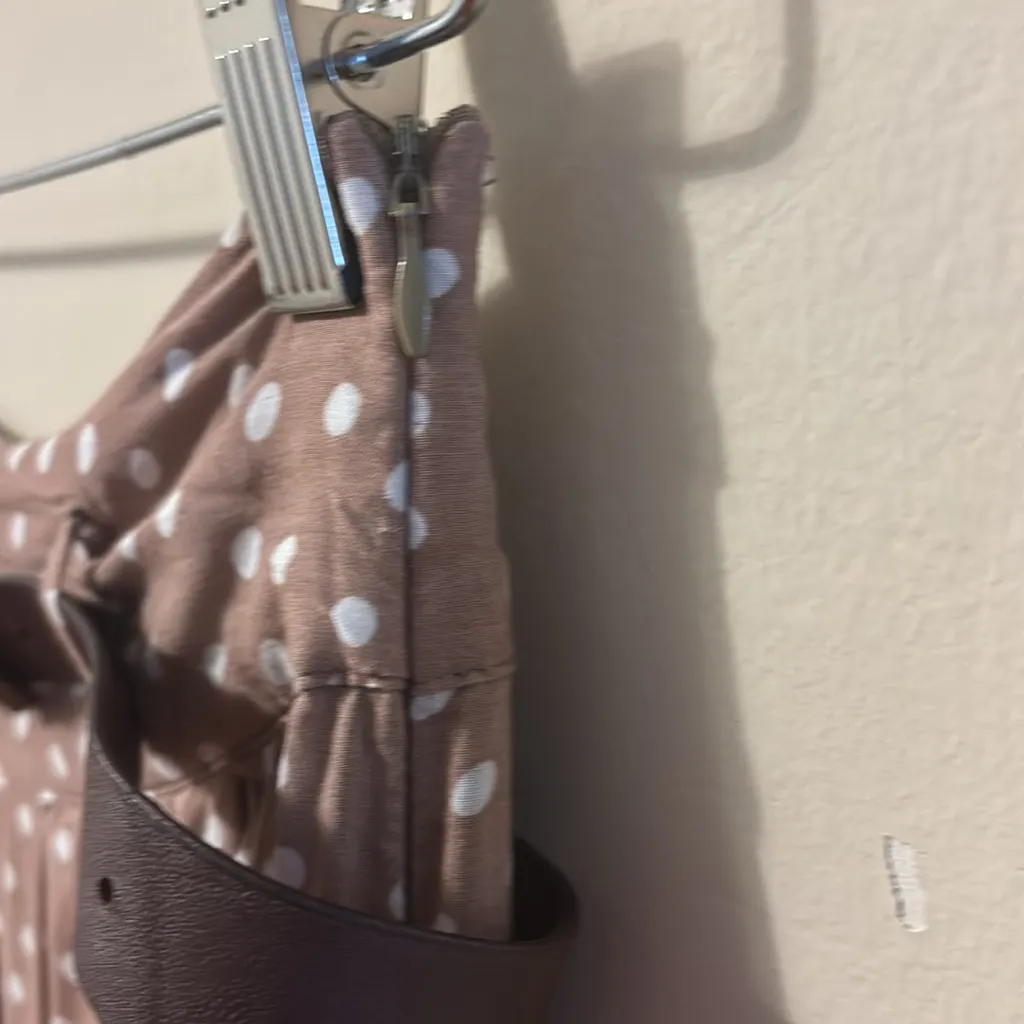 Forever 21 Brown Polka Dot Midi Skirt - Image 5