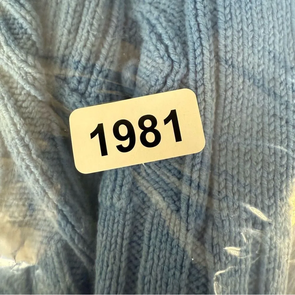 Rafaella  Blue‎ Cowl Neck Sweater with Cable Knit - Image 4