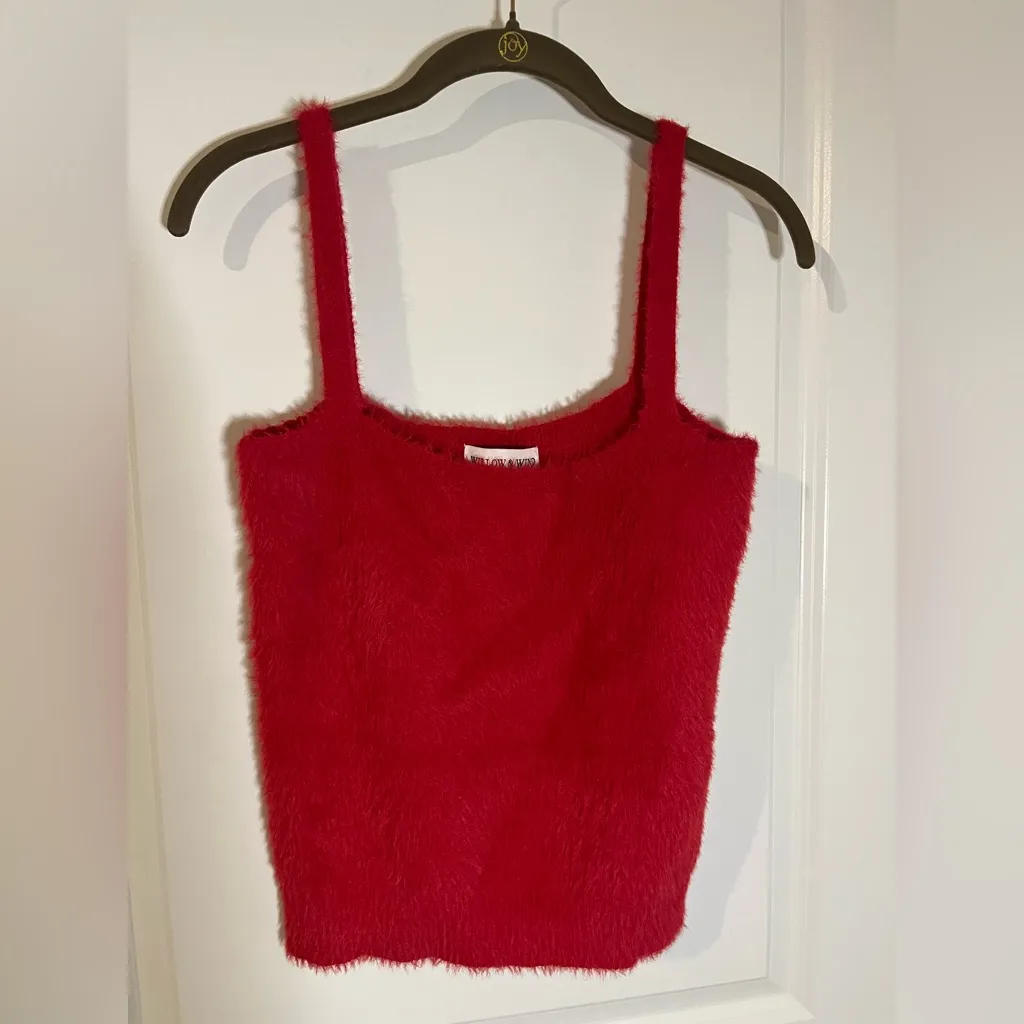 Willow & Wind Women’s Thneed Knit Stretch ClassicRed Fuzzy Sleeveless Tank Top L Red Size L - Image 9