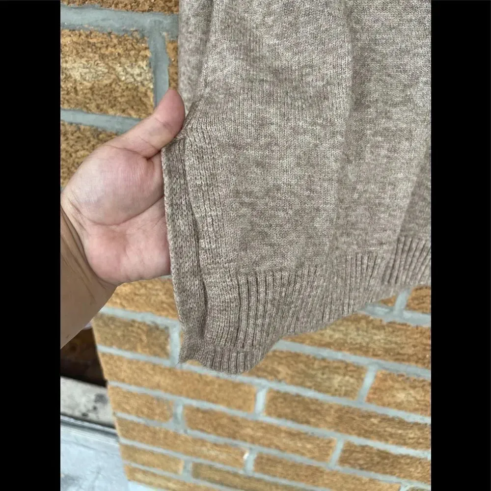 Anthropologie Serena V-Neck Sweater Brown Pullover Camel Button XS - Image 5