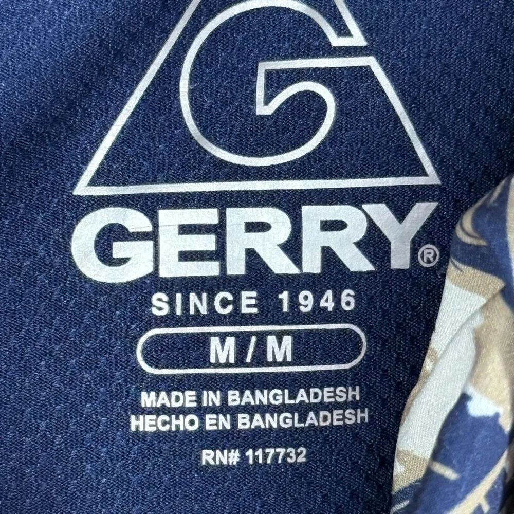 Gerry Skort Pull On Tie Waist Stretch Palm Print size medium Blue - Image 7