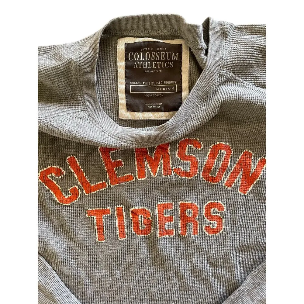 Colosseum Athletics Clemson Tigers Waffle Knit Thermal Shirt Medium - Image 4