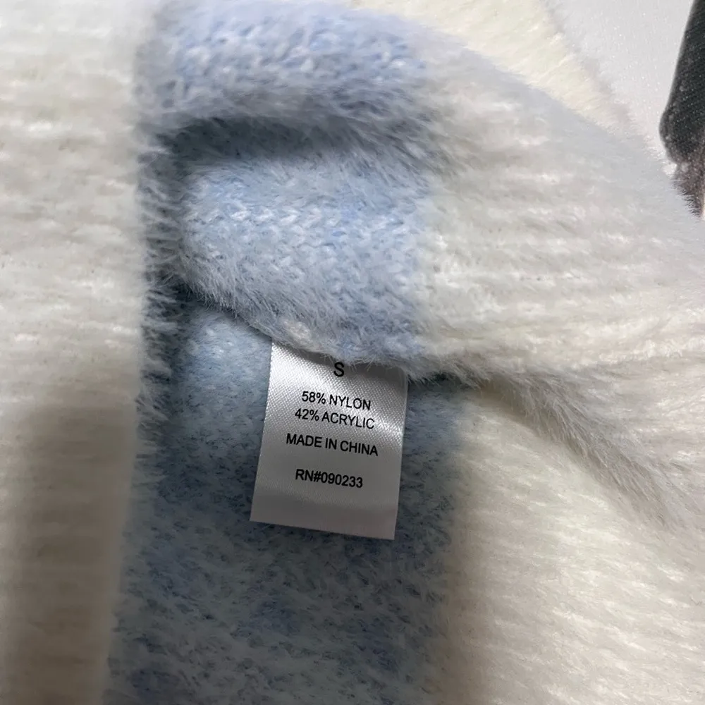 PACSUN LA HEARTS Houndstooth V-Neck Fuzzy Sweater NWT Women’s Sz S - Image 6