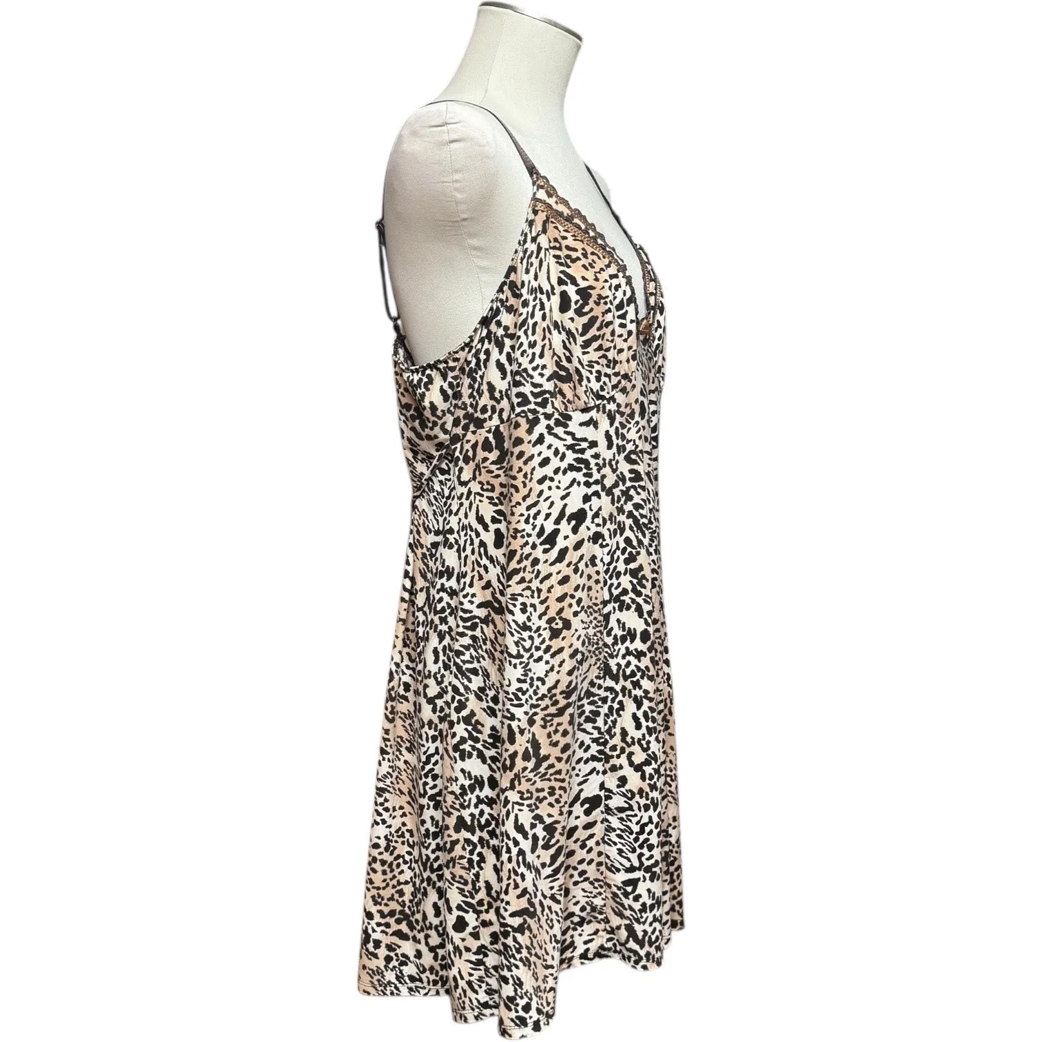 Ambrielle Woman Animal Print Cheetah Tan Brown Nightgown 2X Size XXL - Image 4