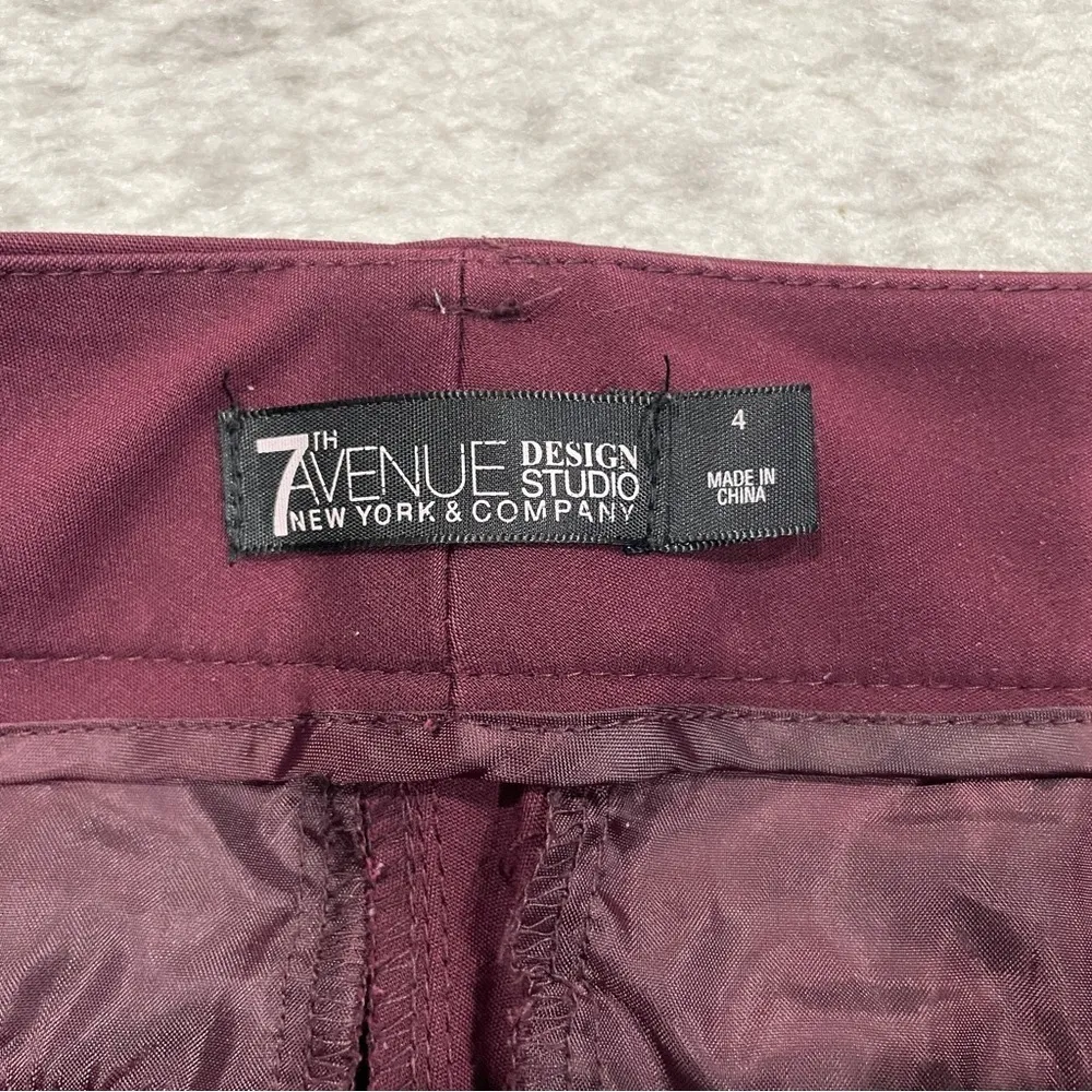 New York & Company Maroon Cropped Dress Pants Red Size 4 - Image 6