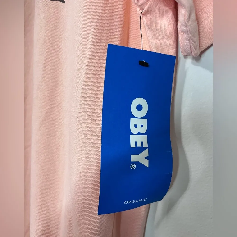 OBEY Organic Soft Tee NWT Coral Short Sleeve T-Shirt Women’s Size XS - Image 3