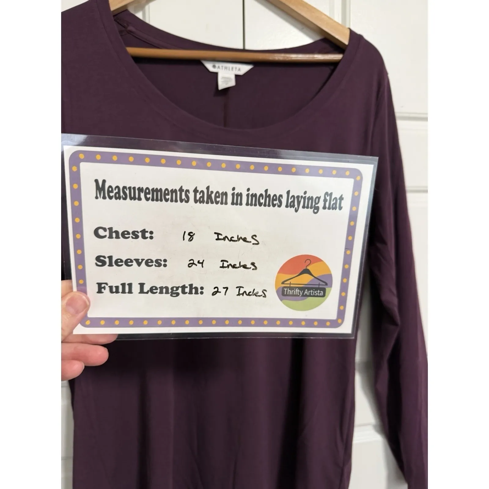 Athleta Stratus II Long Sleeve Top Womens Medium Purple Scoop Neck Casual - Image 4