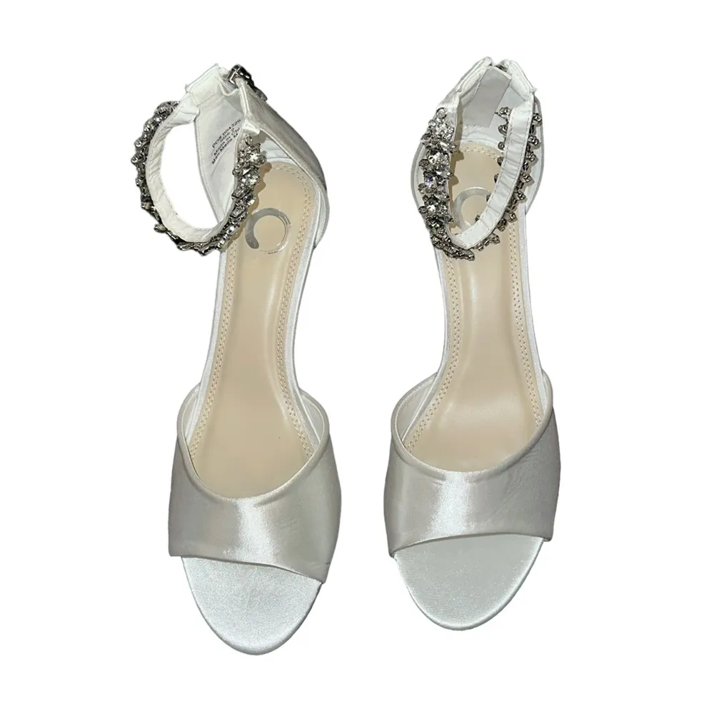 Journee Collection  Connor jeweled strap open toe satin wedges - Image 8