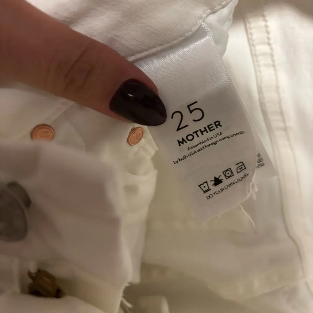 Mother Jeans Looker Ankle Fray Little Miss Innocent White - Image 9