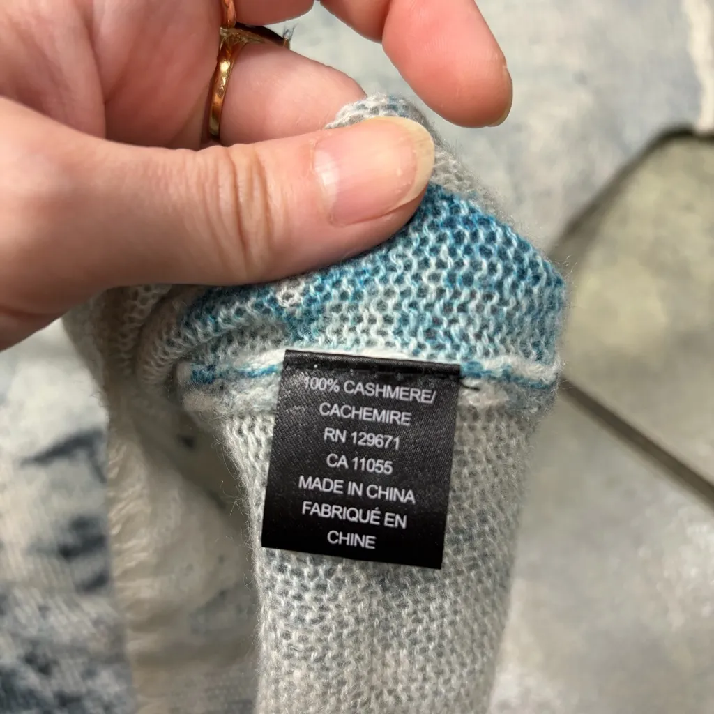 Skull Cashmere Sweater Womens 100% Cashmere Sz XS Quiet Luxury Grunge - Image 7