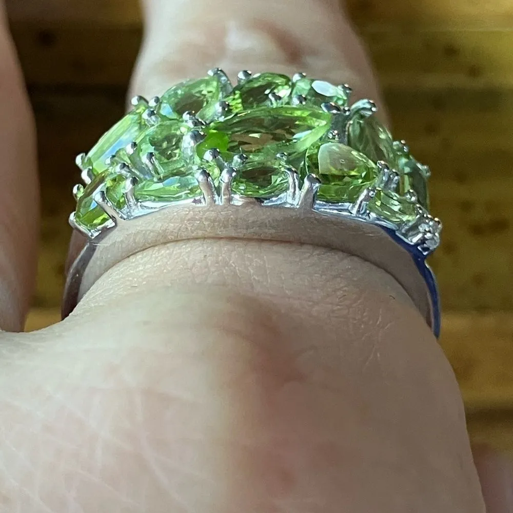 Natural Peridot Sterling Silver Ring Size 10 - Image 2