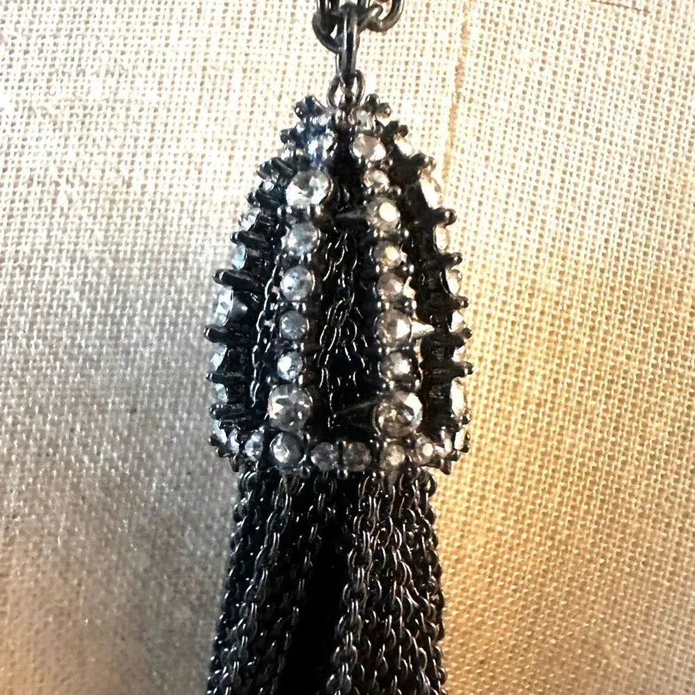 Alexis Bittar crystal cascade tassel pendant necklace - Image 3
