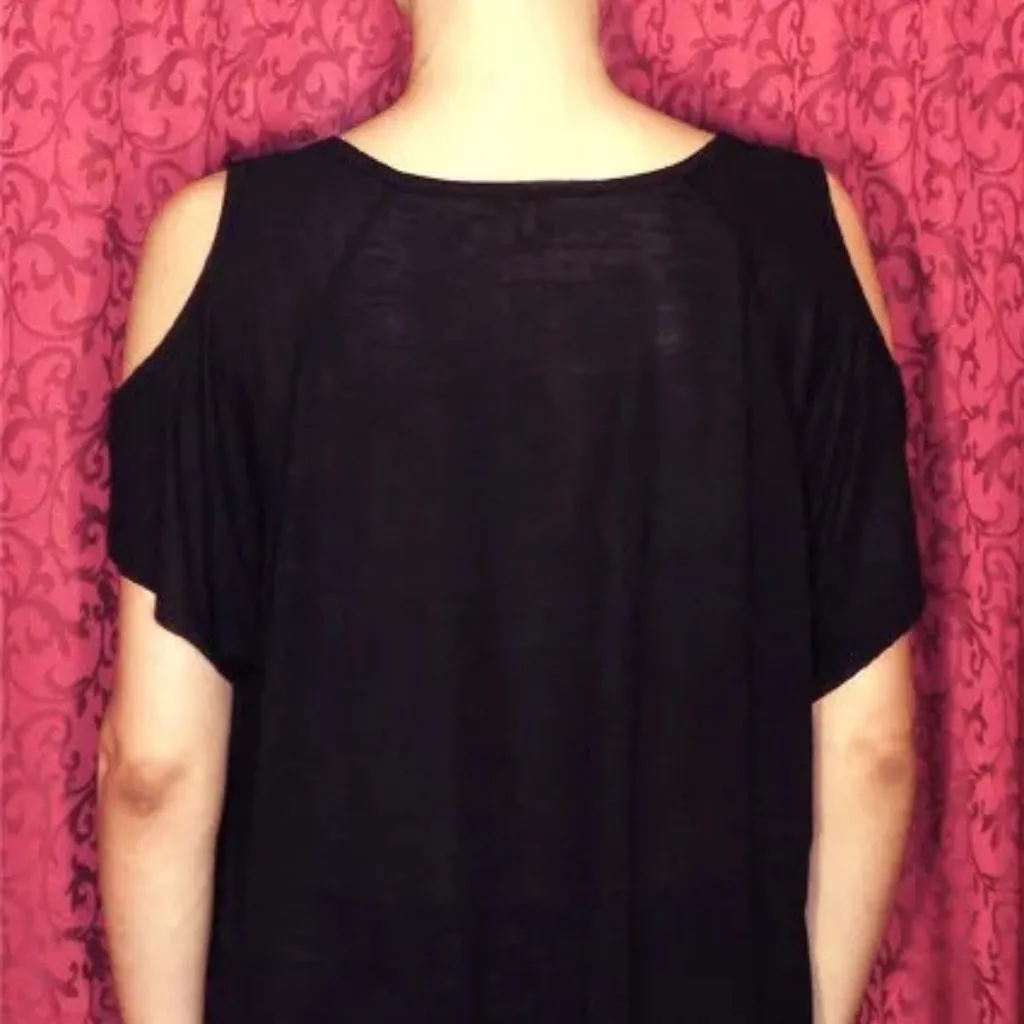 Lip Service Fashion Victim Punk Goth Japanese Anime Black Red Kanji Top XL - Image 3