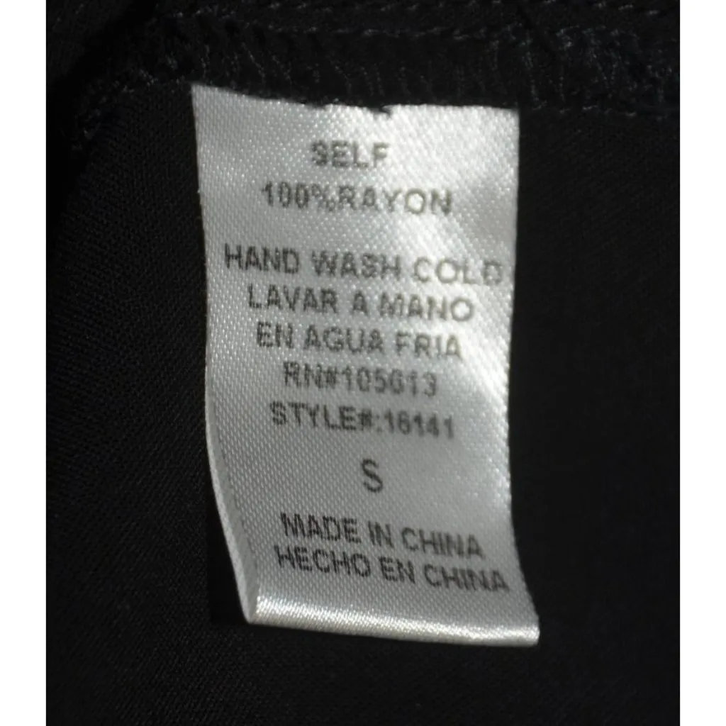 Andree By Unit Ladies S Black Colorful Embroidered V-Neck Blouse Top Bell Sleeve - Image 7