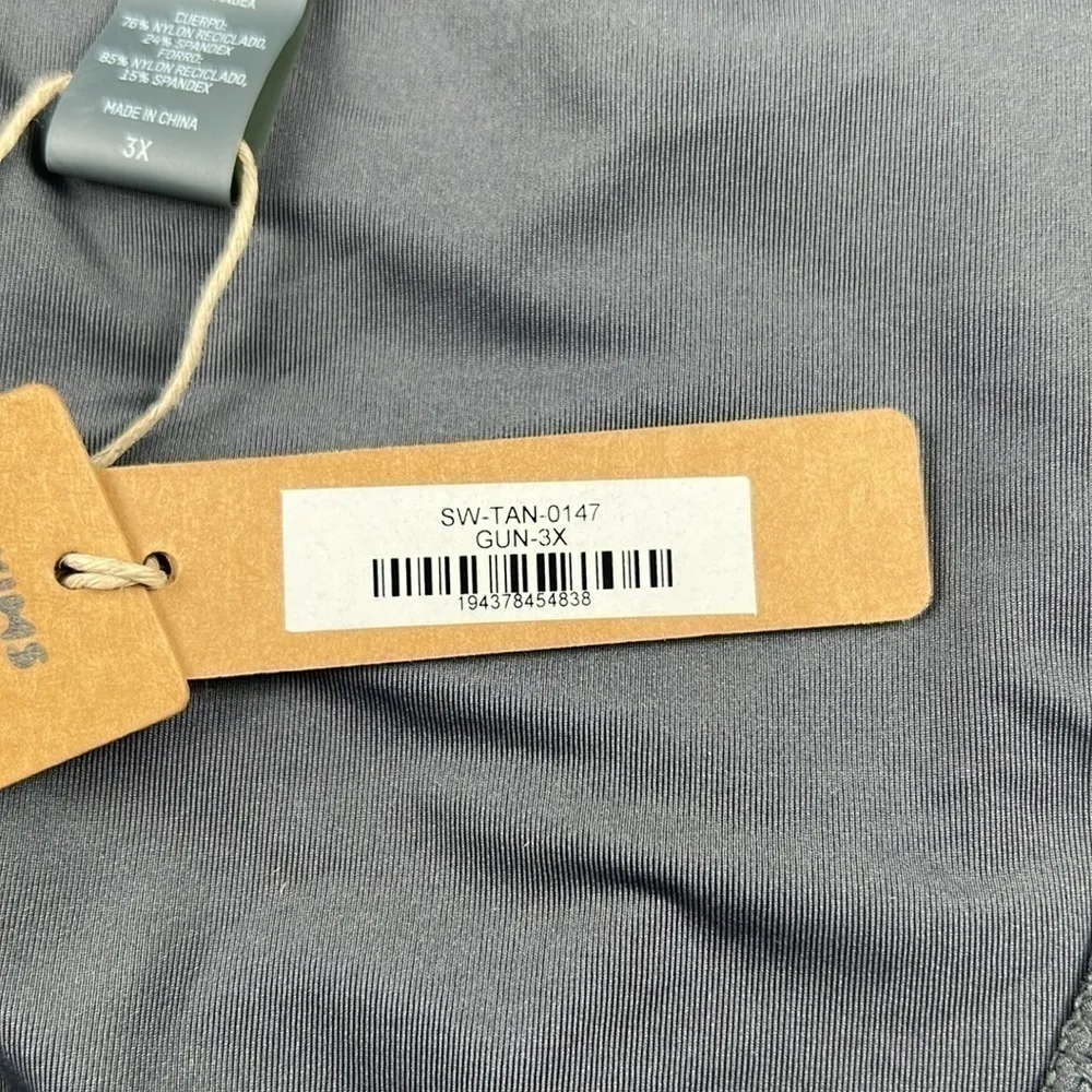 Skims Cheeky Tanga Swim Bottoms in Gunmetal Grey Size 3X NWT - Image 8