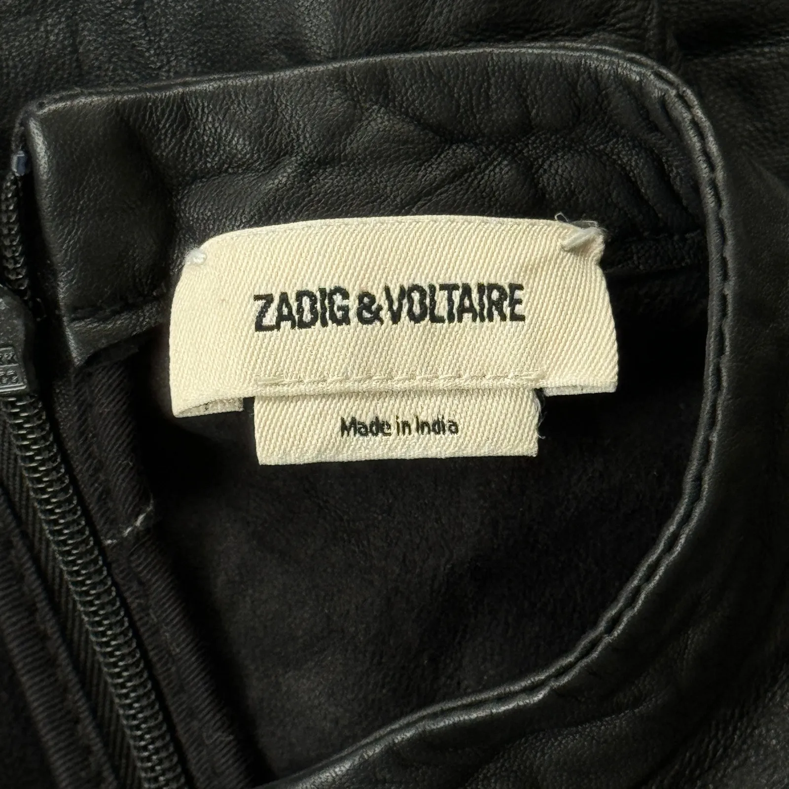 Zadig & Voltaire Rixe Cuir Froisse Crinkle Leather Mini Dress Black Size‎ XS - Image 9
