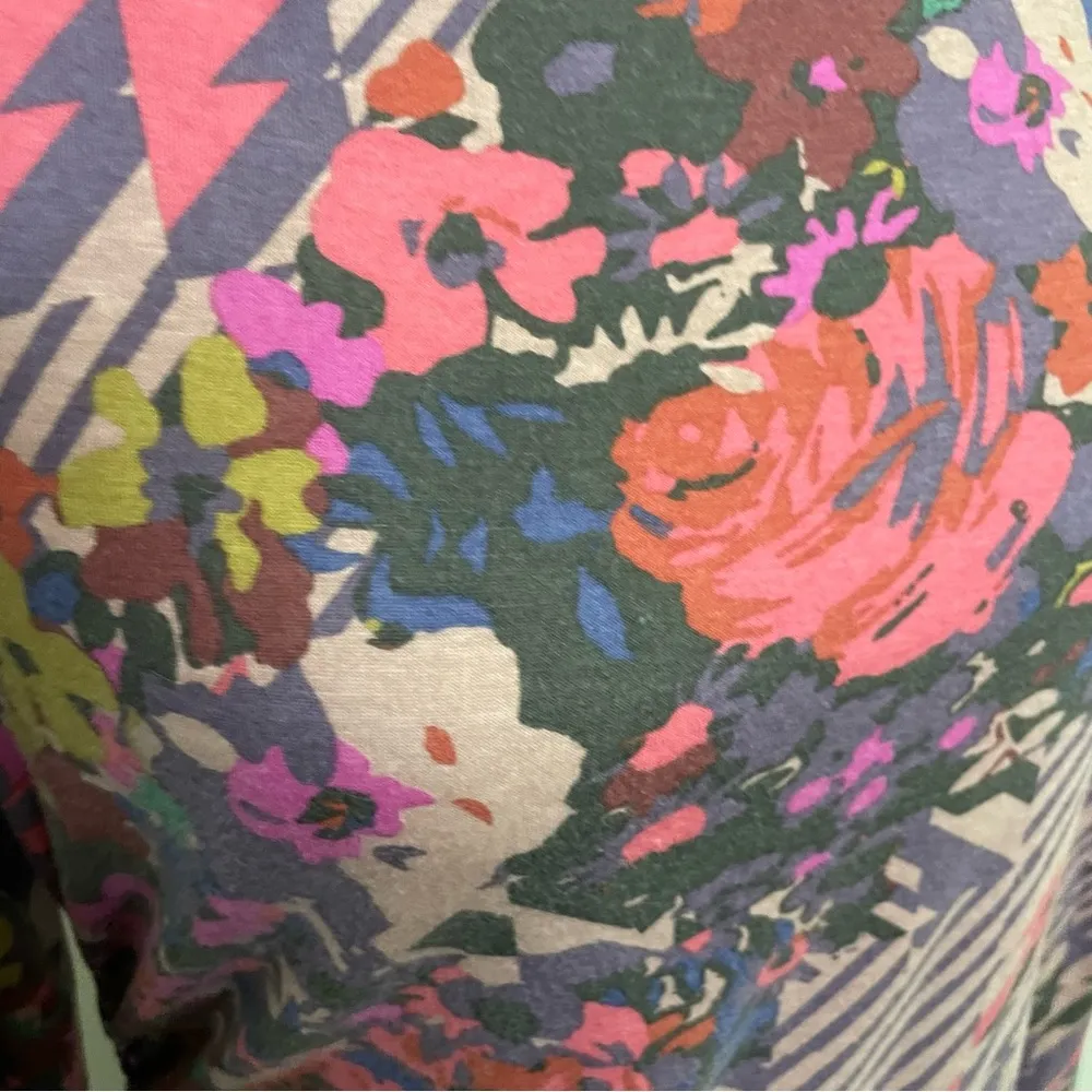 Anthropologie Daily Practice Dress Ruched Abstract Floral Art To Wear Lounge - Image 9