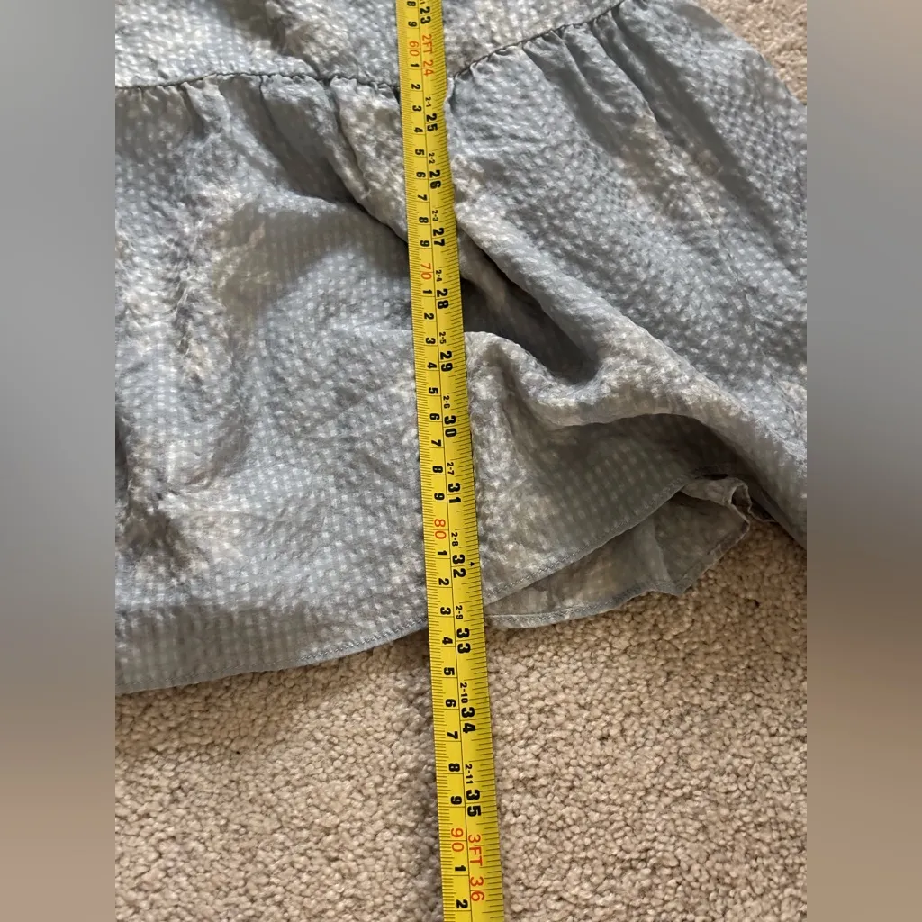 Madewell‎ Blue and White Floral Silk Lucie Smocked Mini Dress - Image 13