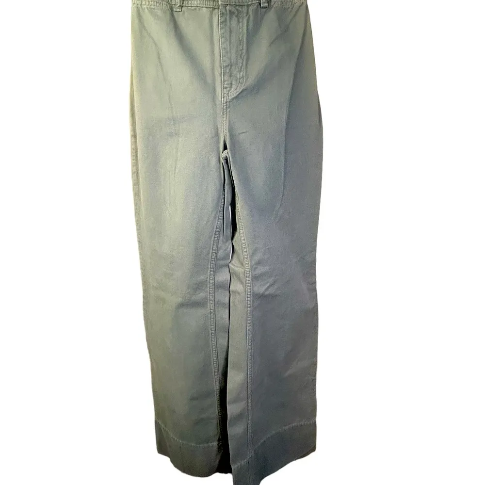 New We The Free People High Rise Wide Leg Pants Ary Green Utility Size 27 - Image 3