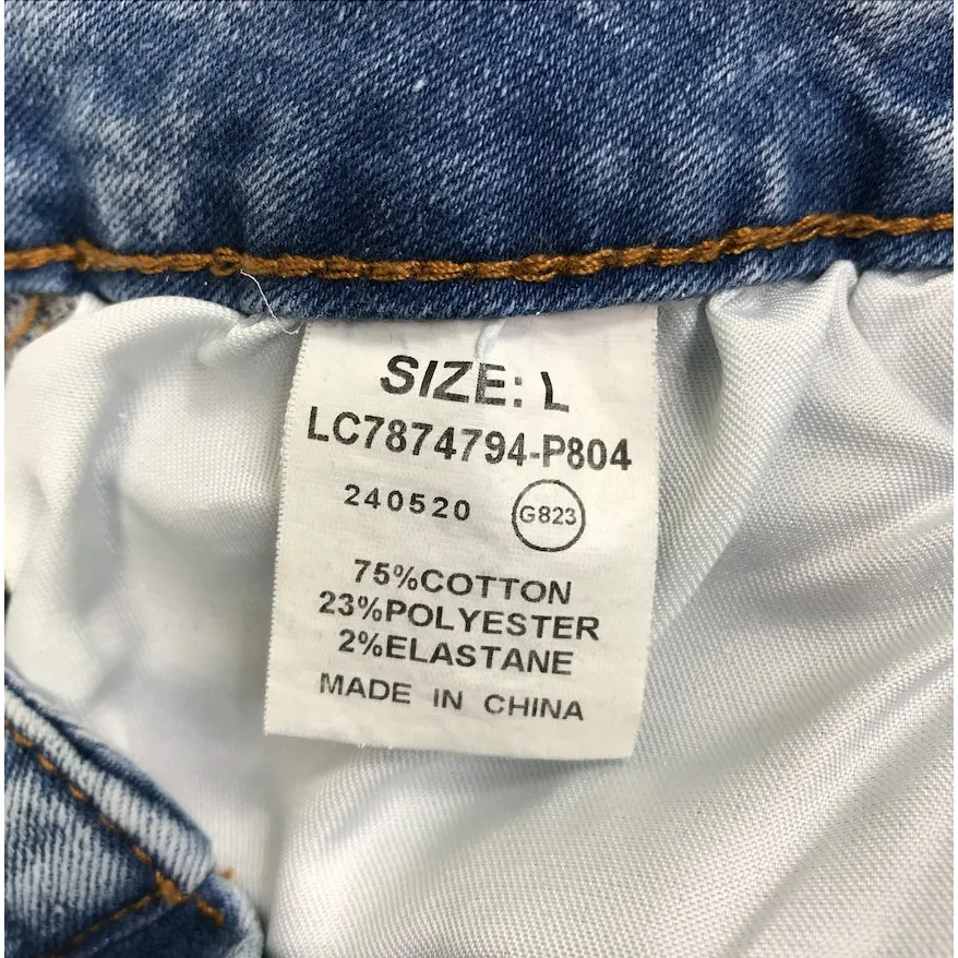 High Rise Barrel Jean Women L Blue Trendy Slouchy Grunge Boho Stretch Everyday - Image 7