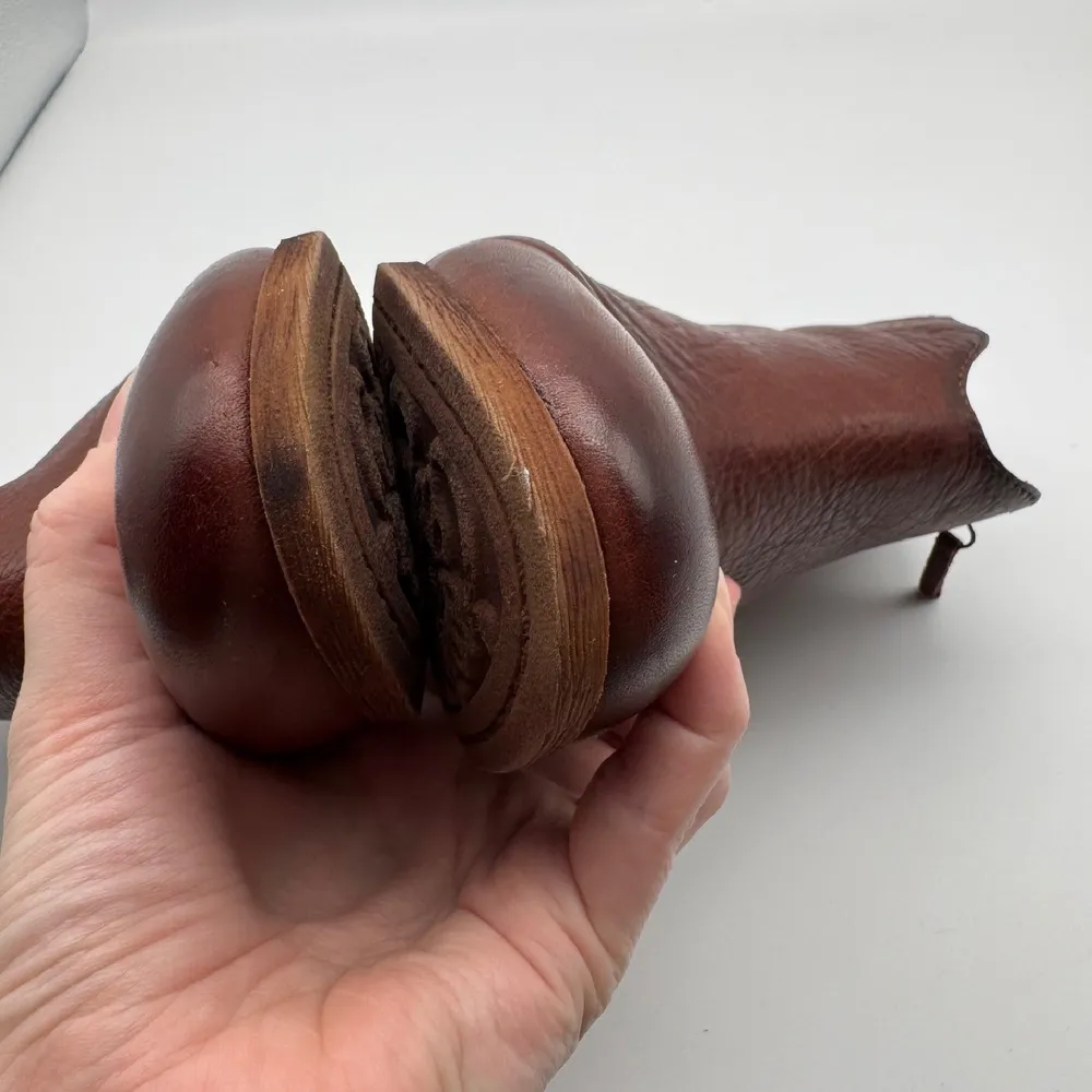 Sofft Leather Ankle Booties Sz 6.5 Western Rodeo Cowboy Brown Zip‎ Up Block Heel - Image 8