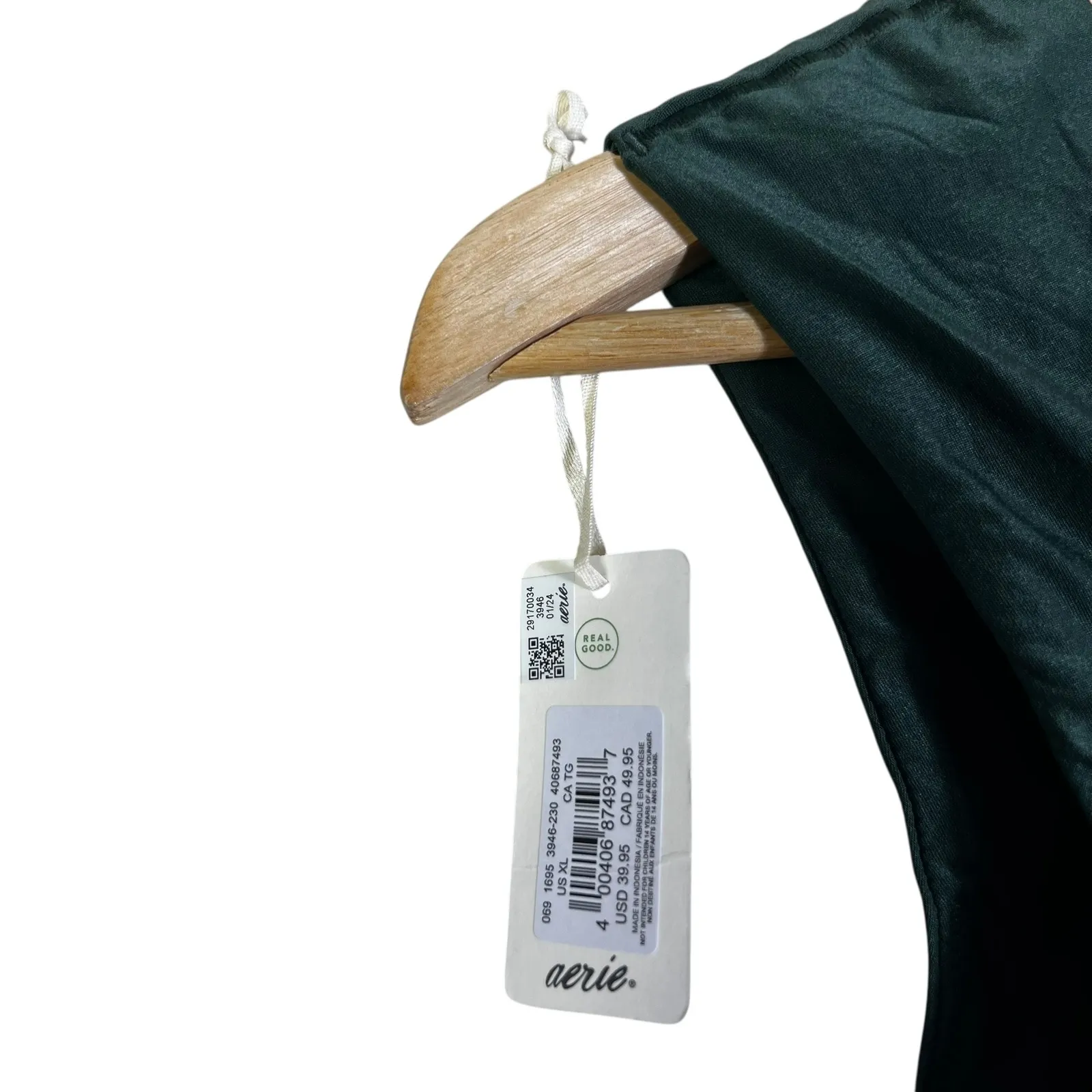 NWT Aerie SMOOTHEZ by Aerie One Piece Swimsuit Deep Green XL TG - Image 4