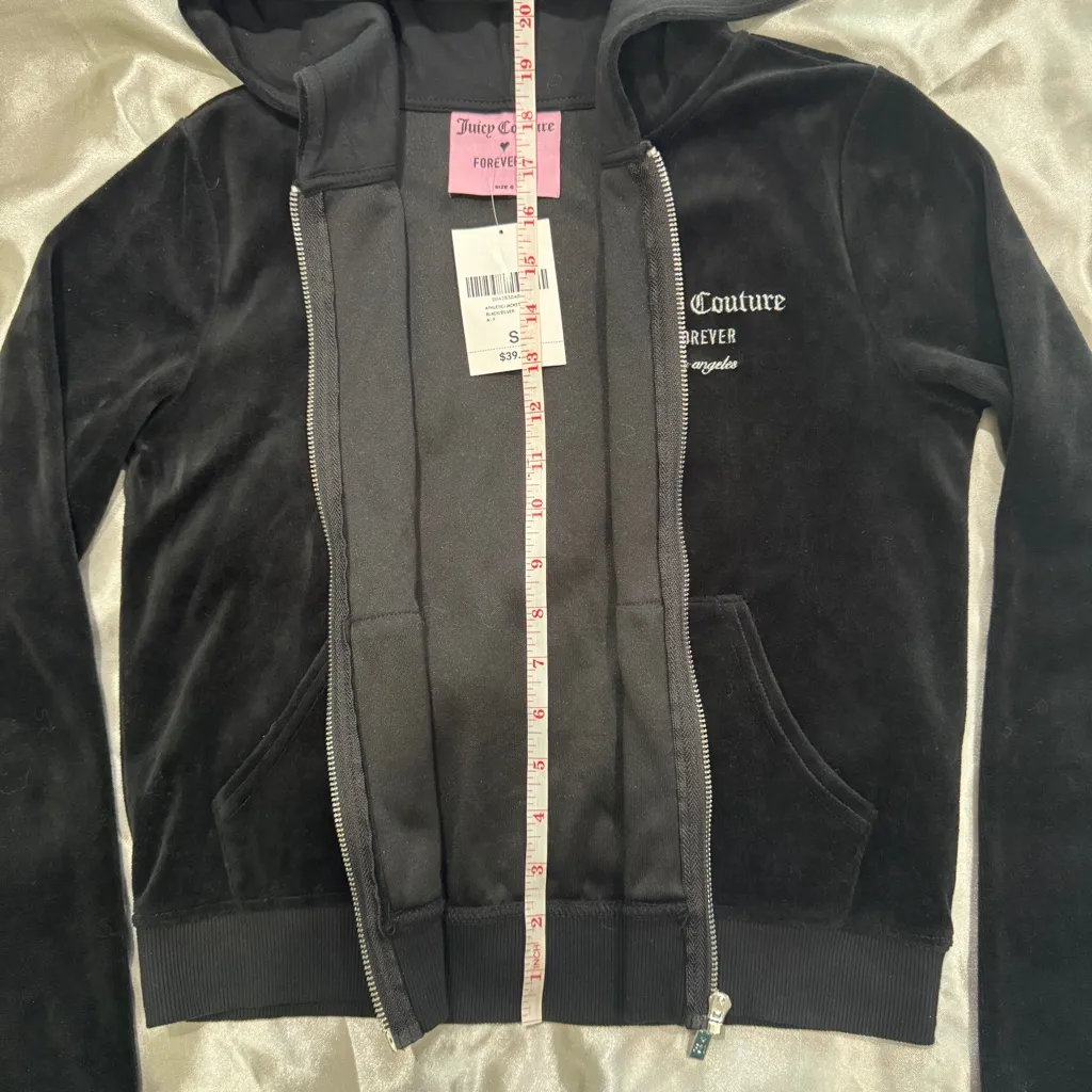 Juicy Couture Black Velour Hoodie - Image 6