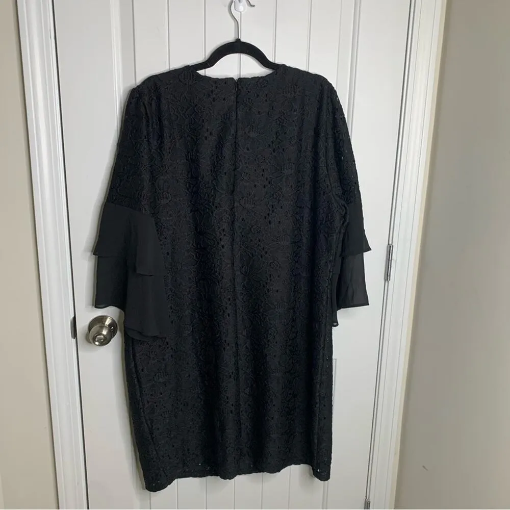 Chico’s black lace ruffle sleeves shift dress size‎ 20 wedding guest party - Image 6