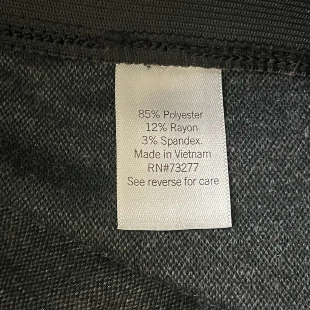 Nine West Skinny Legging Size Large Charcoal Black Gray Elastic Waist Pleated - Image 8