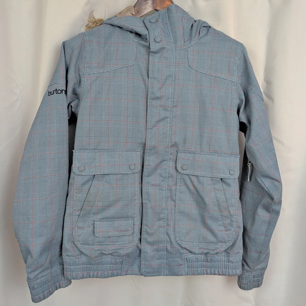 Ladies' Burton Dry Ride Plaid Check Winter Jacket Small - Image 8