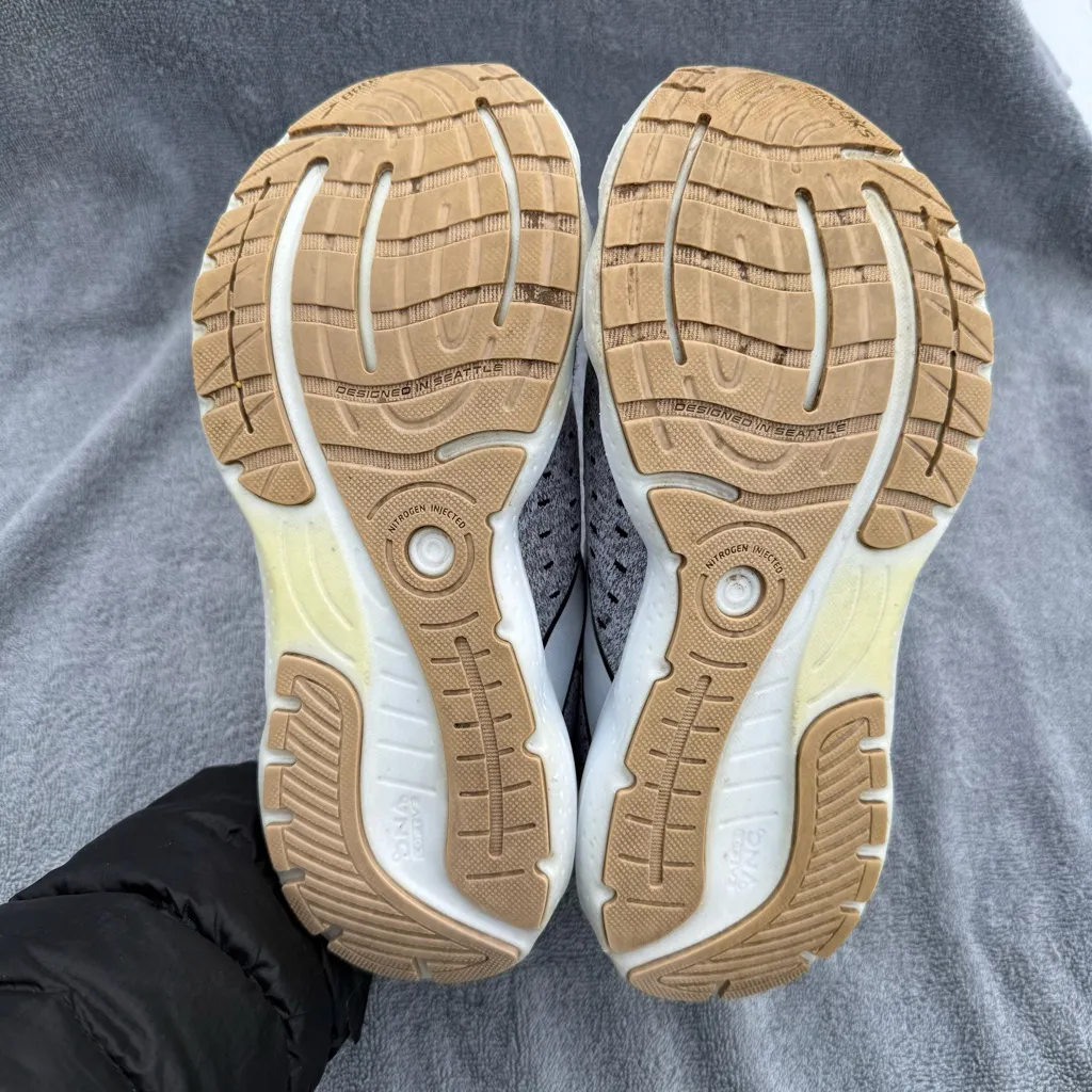 Women's Brooks Glycerin StealthFit 20 Running Shoes “Oreo” White Grey Black - Image 2