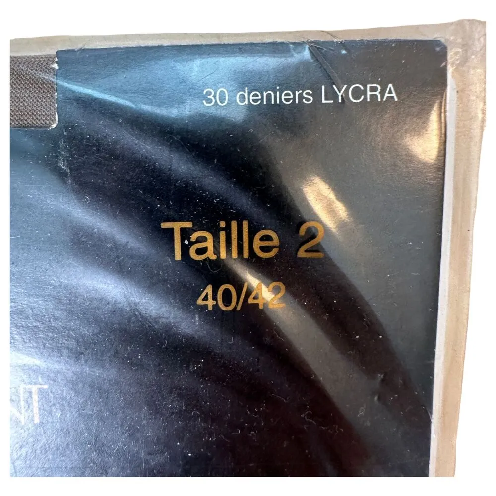 Yves Saint Laurent YSL Vintage Brown Transparent Collant Strumpfhose Tights 2 - Image 3