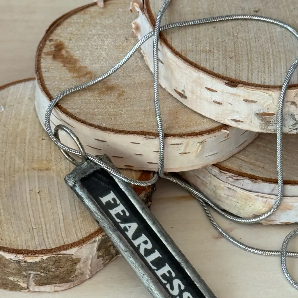 Fearless Pendant Necklace Handcrafted on a  20” stainless steel chain - Image 2