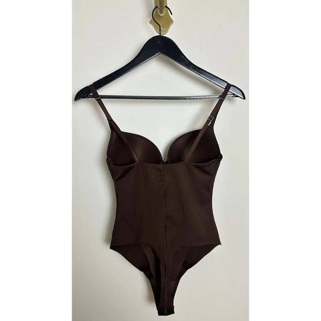 SKIMS Ultimate Body Push-Up Thong Bodysuit in Cocoa Size Small - Image 8