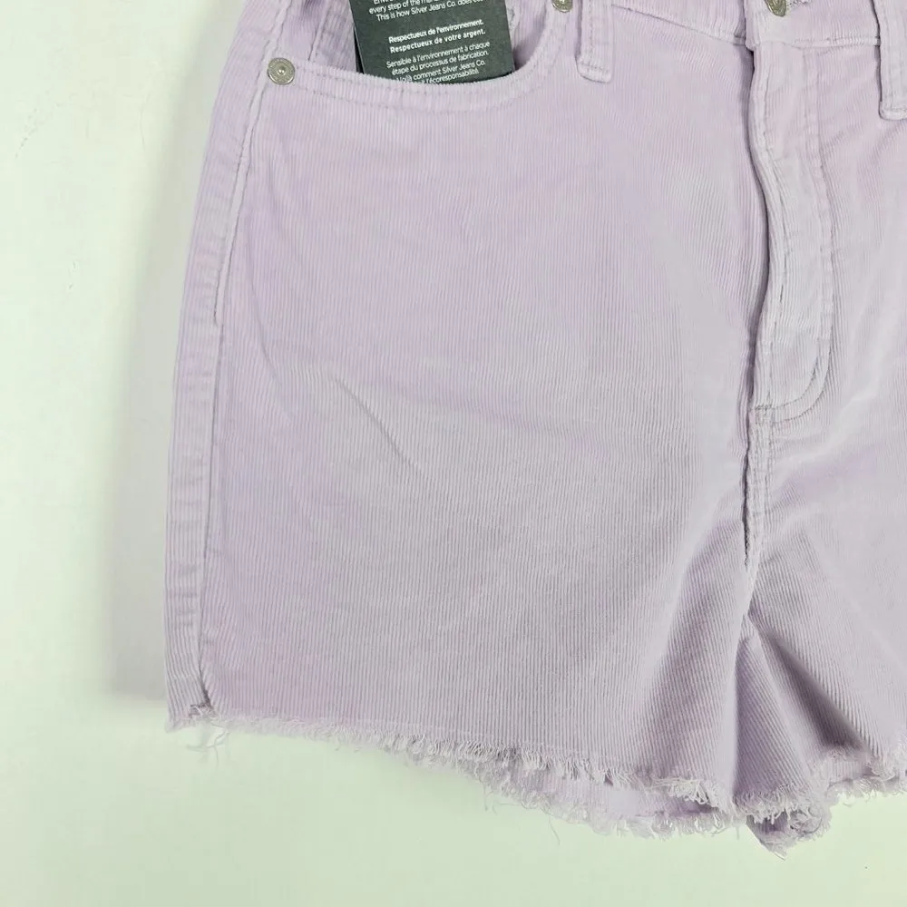NWT Silver Jeans Highly Desirable Short 3" Corduroy Lavender Size 28 NEW - Image 3
