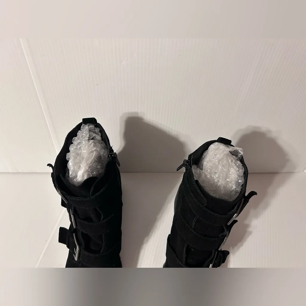 Crown Vintage ASISA winter black suede block heel boots women size 10 - Image 6