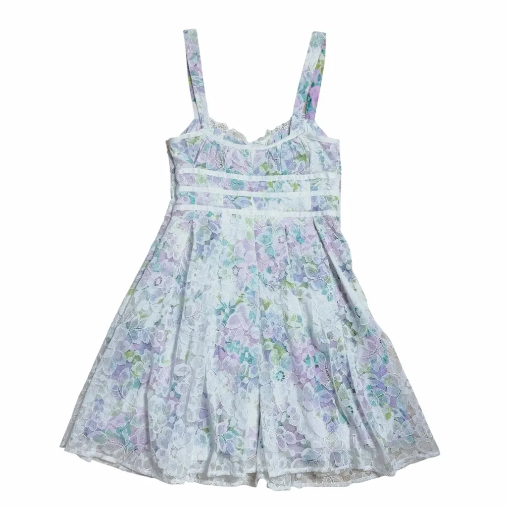 For Love & Lemons Lilac Loretta Floral Lace Mini Dress Womens S - Image 9